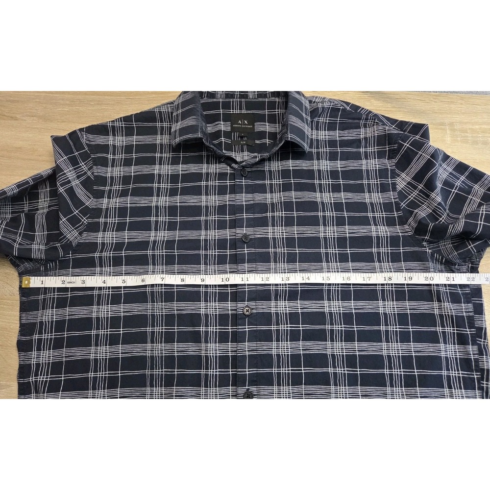 Armani Exchange Men's Long Sleeve Button Down Shirt Slim Fit Navy Blue Sz L - Picture 9 of 12
